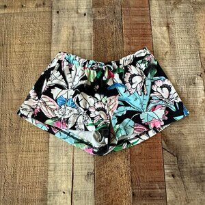 Lulu Luo Girls Floral Pull On Shorts Soft Knit in Black White Blue Pink